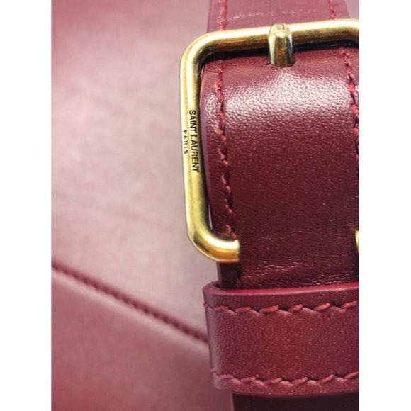 SAINT LAURENT Betty Satchel In 6146 Red Lambskin Leather Bag - Picture 8 of 12